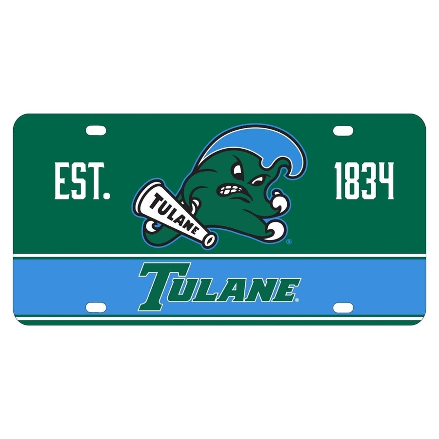 Tulane University Green Wave Metal License Plate Image 1