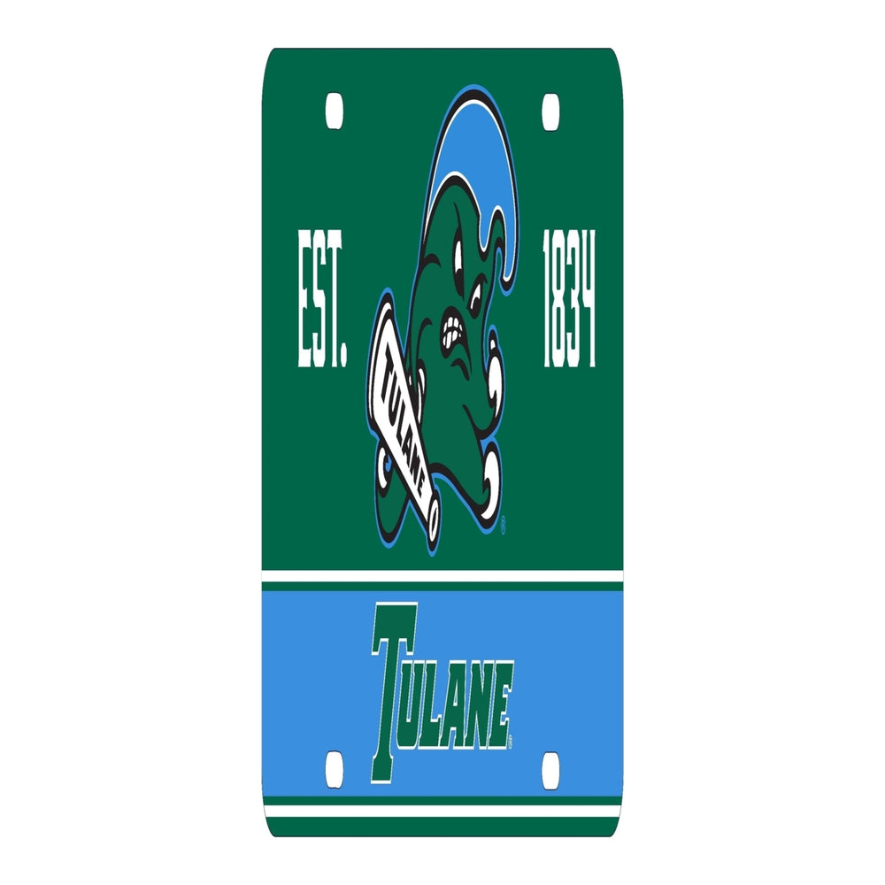 Tulane University Green Wave Metal License Plate Image 2