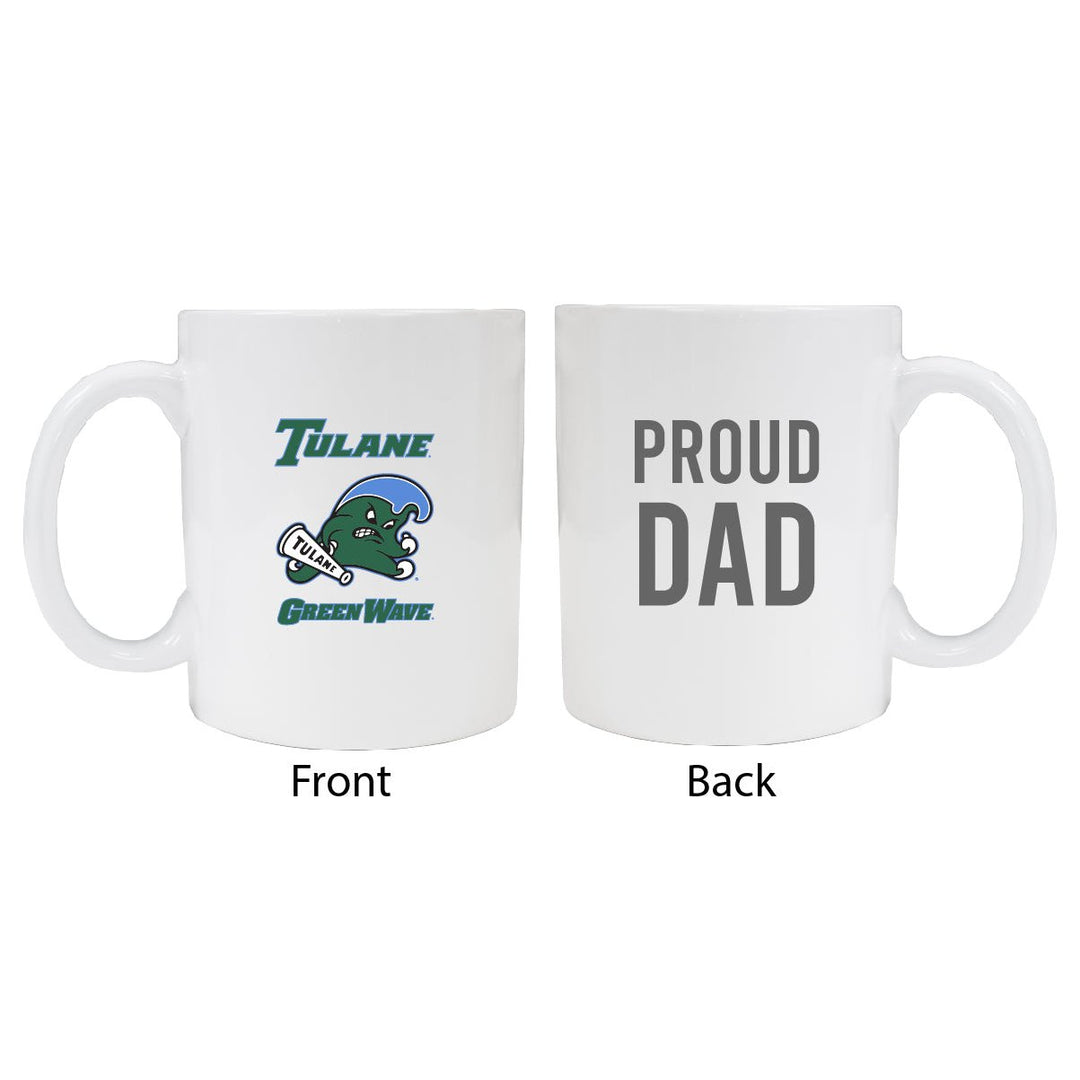 Tulane University Green Wave Proud Dad Ceramic Coffee Mug - White Image 1