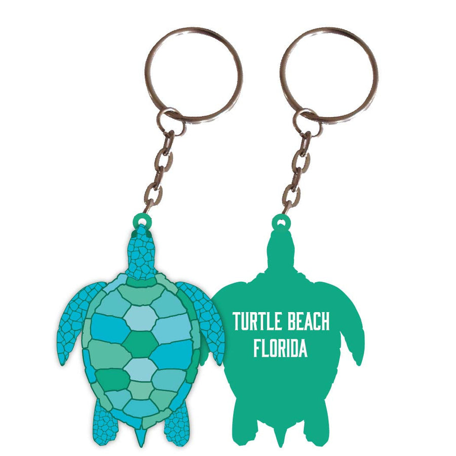 Turtle Beach Florida Turtle Metal Keychain Image 1