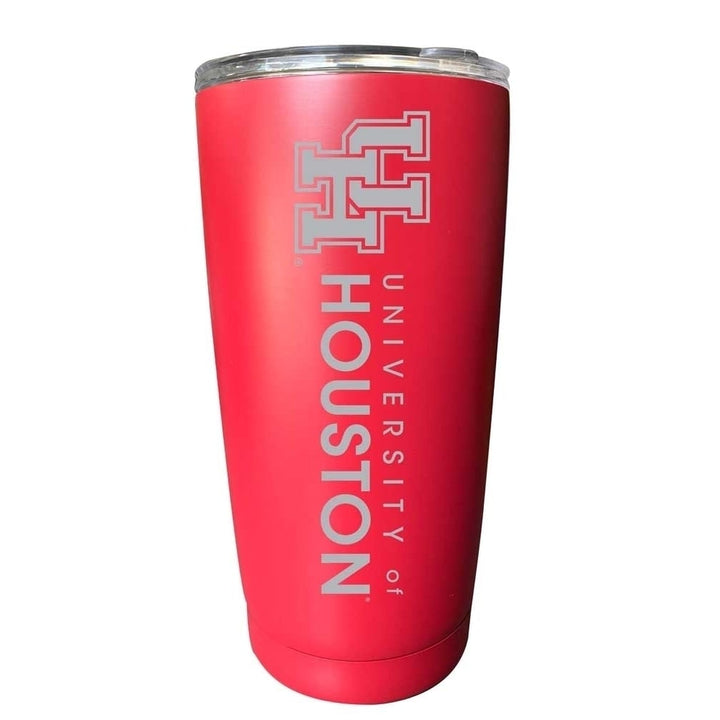 University of Houston NCAA Laser-Engraved Tumbler - 16oz Stainless Steel Insulated Mug Choose Your Color Image 1