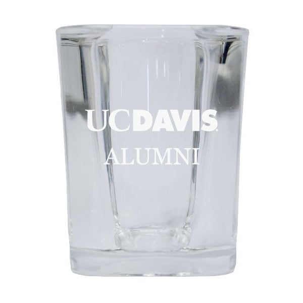 NCAA UC Davis Aggies Alumni 2oz Laser Etched Square Shot Glass Image 1