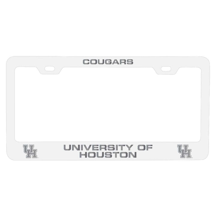 University of Houston Laser Engraved Metal License Plate Frame - Choose Your Color Image 1