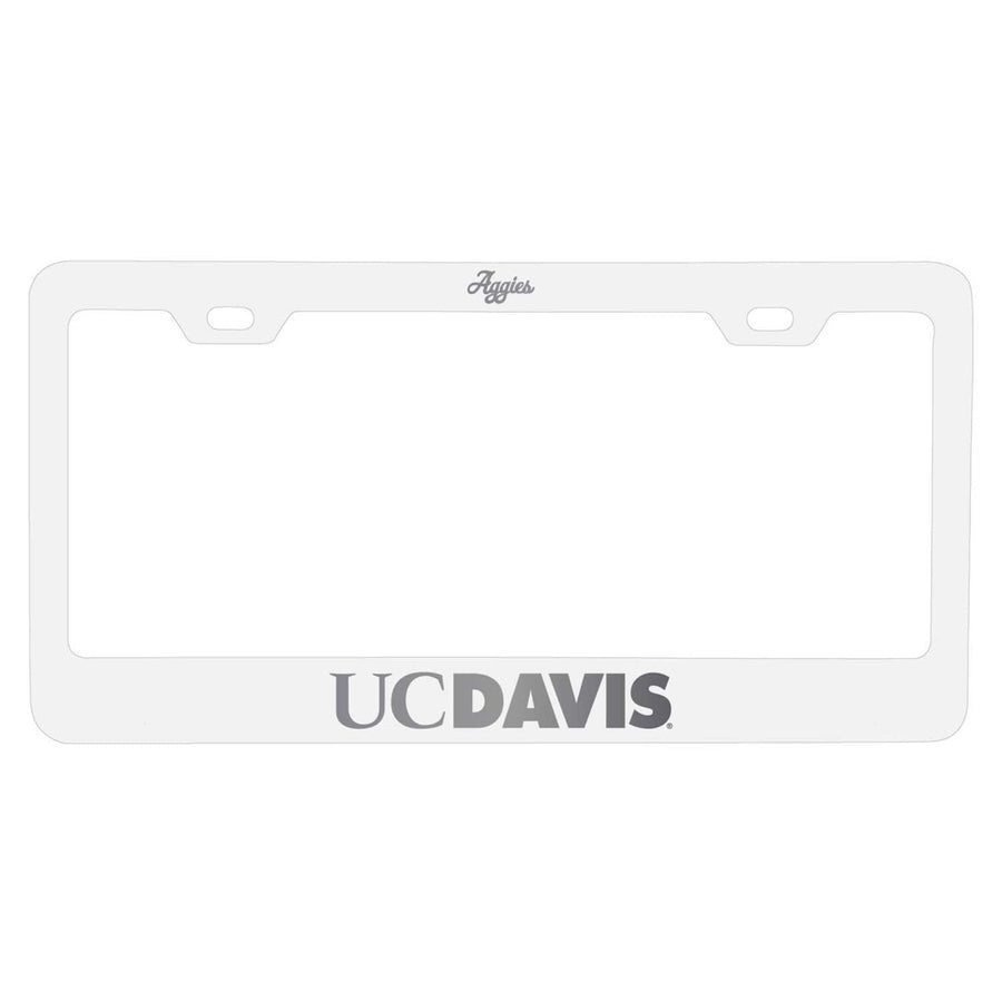 UC Davis Aggies Etched Metal License Plate Frame Choose Your Color Image 1