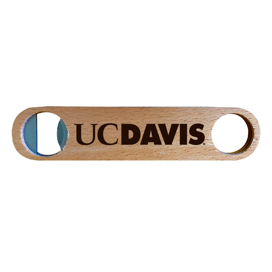 UC Davis Aggies NCAA Elegant Laser-Etched Wooden Bottle Opener - Collegiate Bar Accessory Image 1