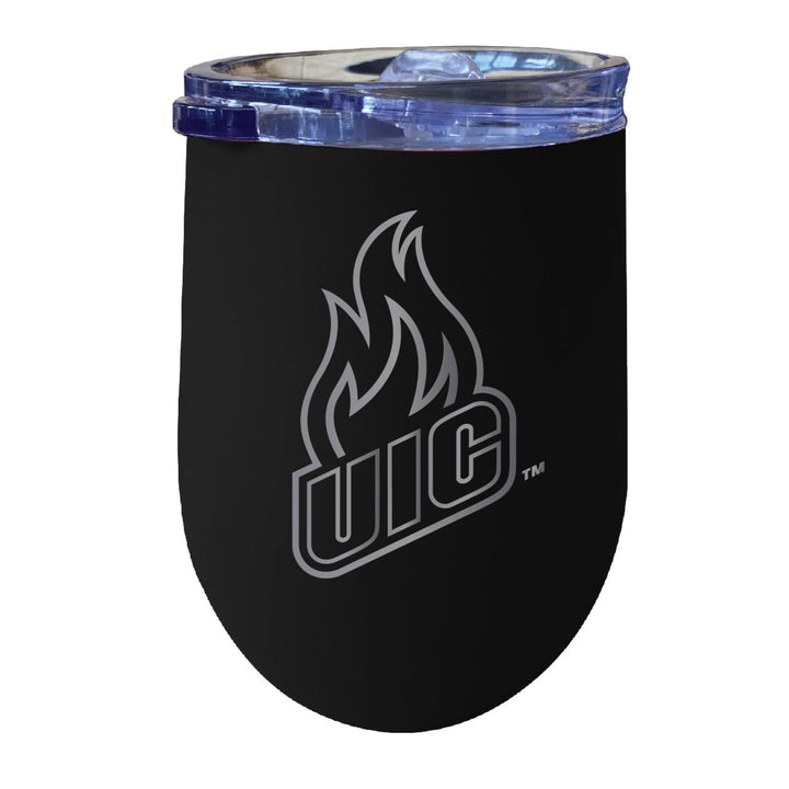 University of Illinois at Chicago NCAA Laser-Etched Wine Tumbler - 12oz Stainless Steel Insulated Cup Image 1