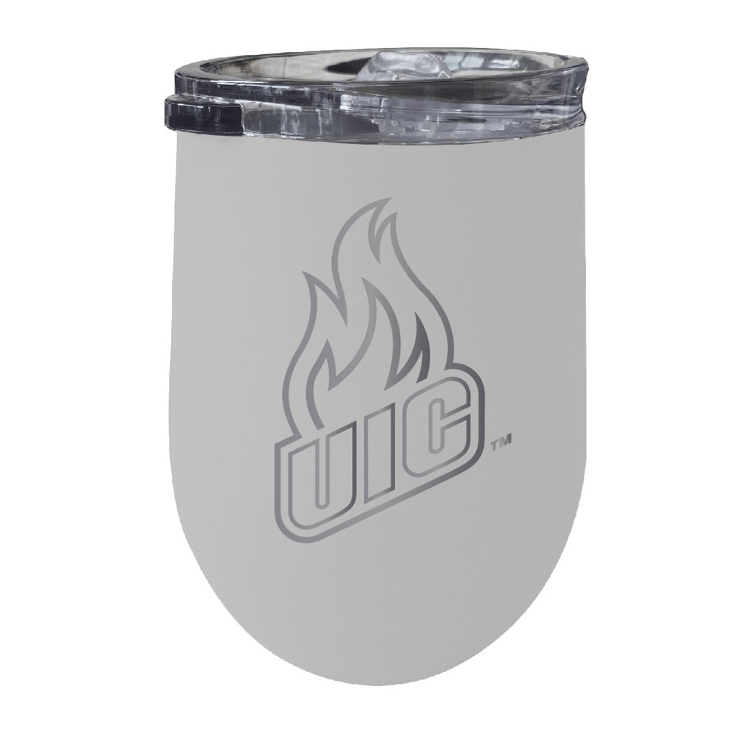 University of Illinois at Chicago NCAA Laser-Etched Wine Tumbler - 12oz Stainless Steel Insulated Cup Image 5