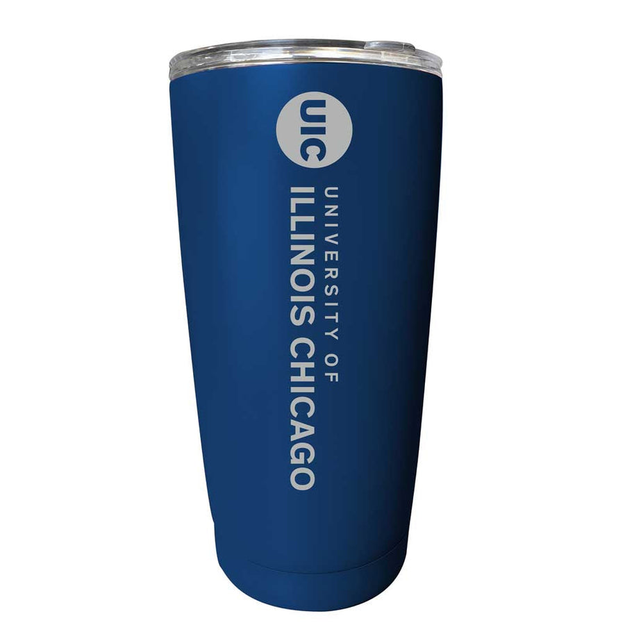 University of Illinois at Chicago NCAA Laser-Engraved Tumbler - 16oz Stainless Steel Insulated Mug Choose Your Color Image 1