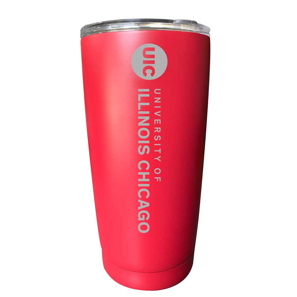 University of Illinois at Chicago NCAA Laser-Engraved Tumbler - 16oz Stainless Steel Insulated Mug Choose Your Color Image 2