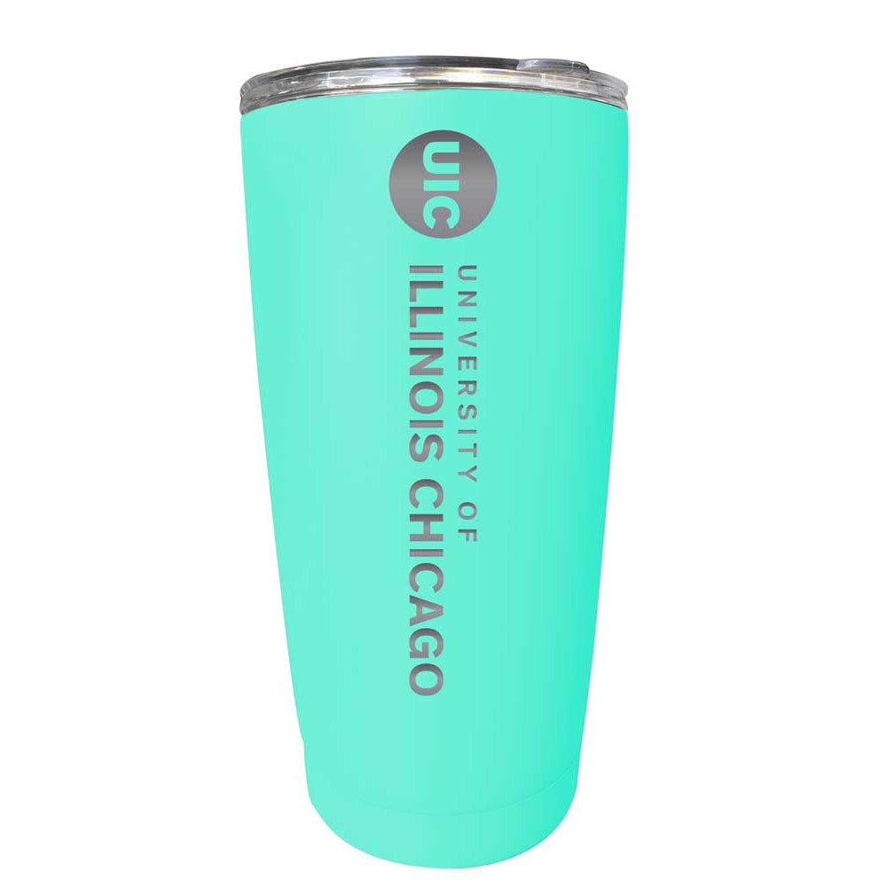 University of Illinois at Chicago NCAA Laser-Engraved Tumbler - 16oz Stainless Steel Insulated Mug Choose Your Color Image 3