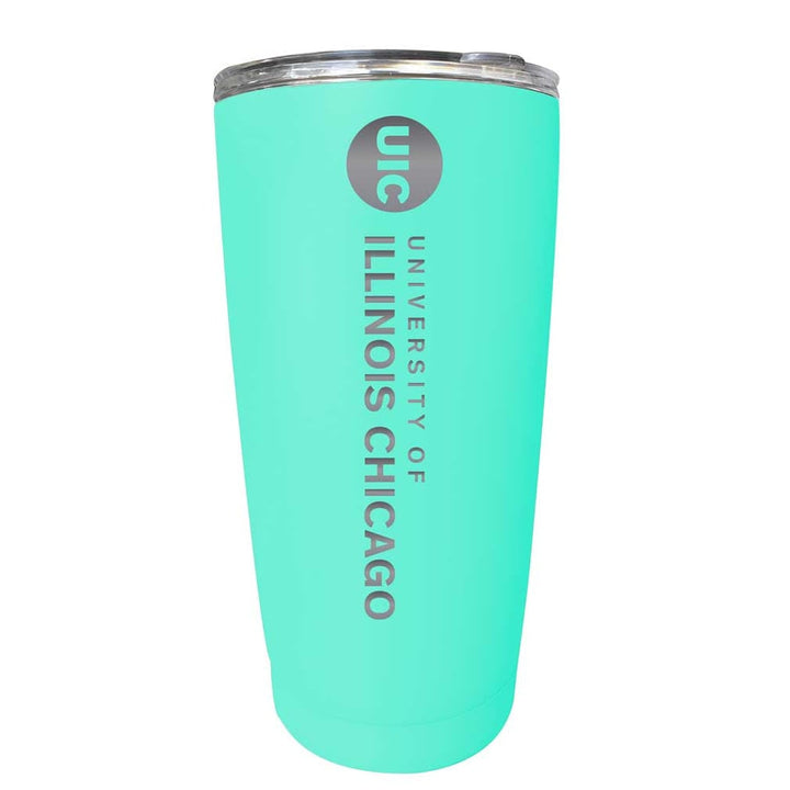 University of Illinois at Chicago NCAA Laser-Engraved Tumbler - 16oz Stainless Steel Insulated Mug Choose Your Color Image 1