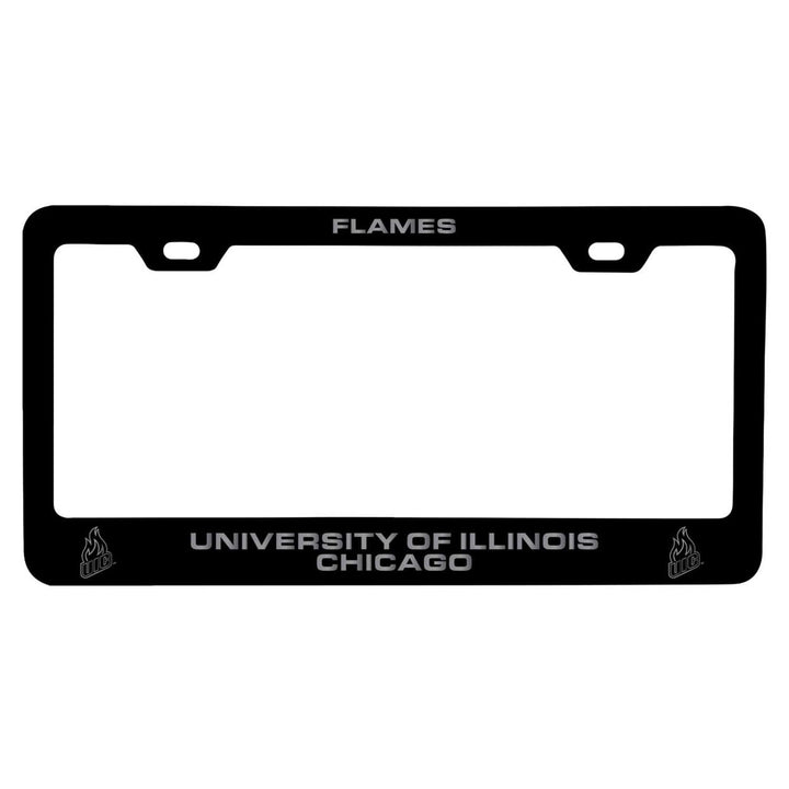 University of Illinois at Chicago NCAA Laser-Engraved Metal License Plate Frame - Choose Black or White Color Image 1