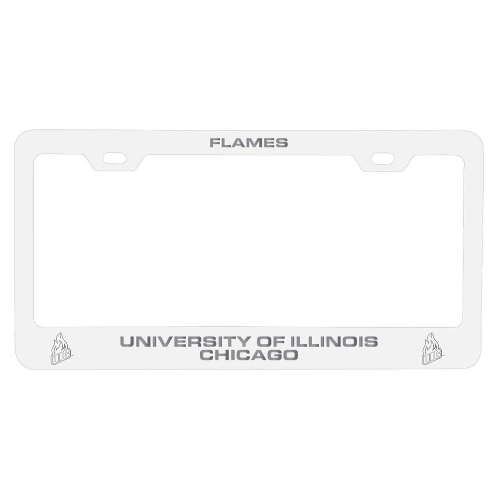 University of Illinois at Chicago NCAA Laser-Engraved Metal License Plate Frame - Choose Black or White Color Image 2