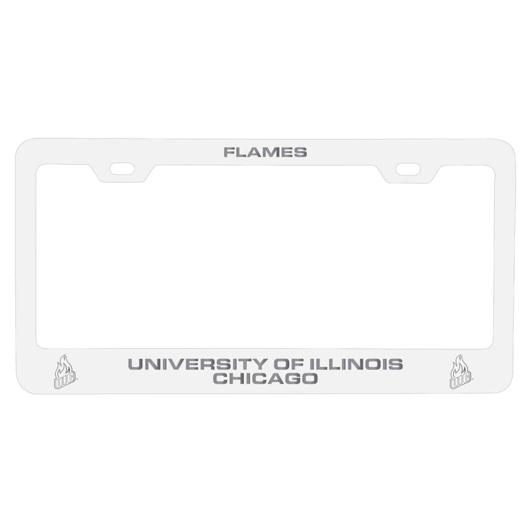 University of Illinois at Chicago NCAA Laser-Engraved Metal License Plate Frame - Choose Black or White Color Image 2