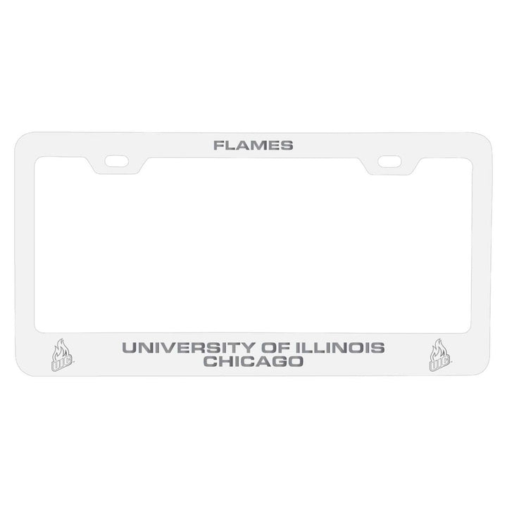 University of Illinois at Chicago NCAA Laser-Engraved Metal License Plate Frame - Choose Black or White Color Image 2