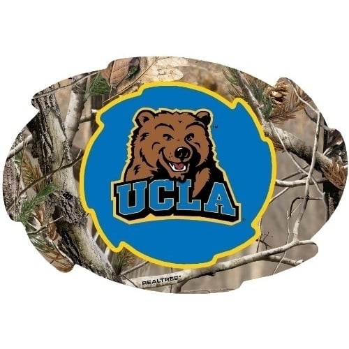 UCLA Bruins Camo Design Swirl Shape 5x6-Inch NCAA High-Definition Magnet - Versatile Metallic Surface Adornment Image 1