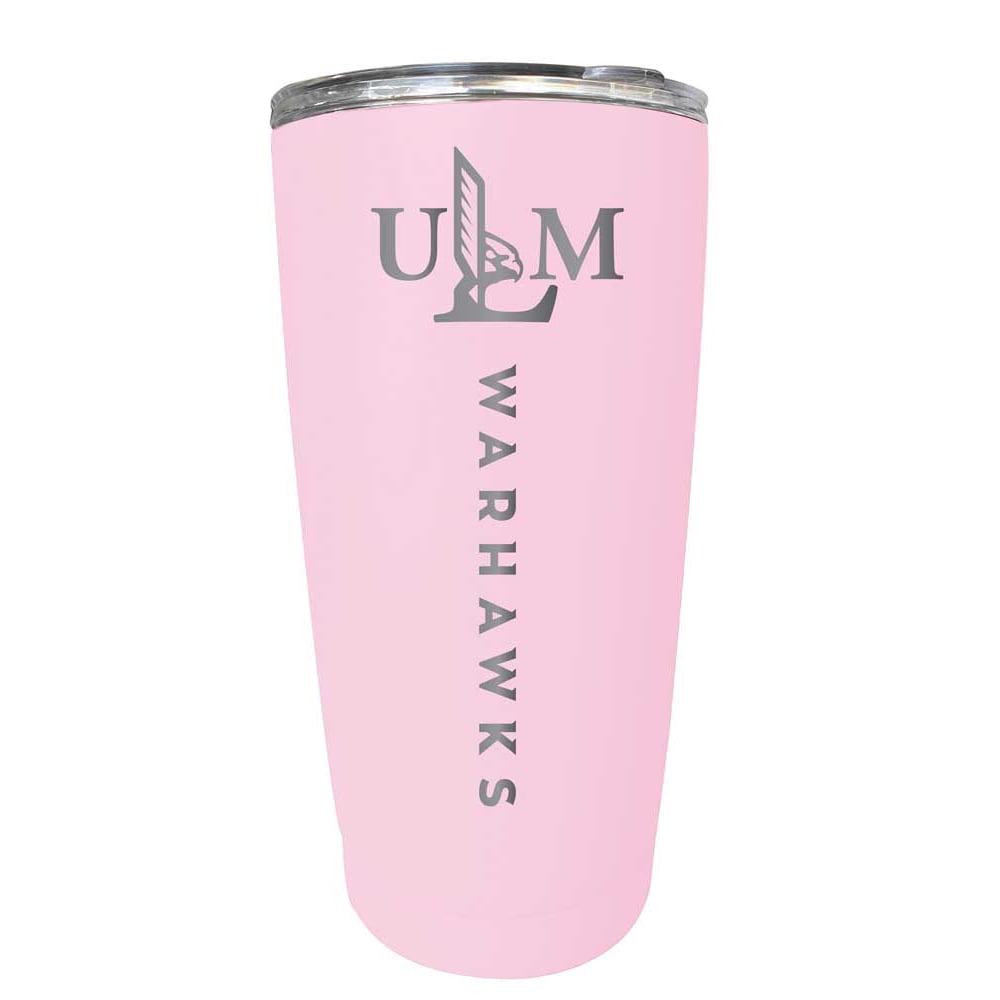 University of Louisiana Monroe Etched 16 oz Stainless Steel Tumbler (Gray) Image 1