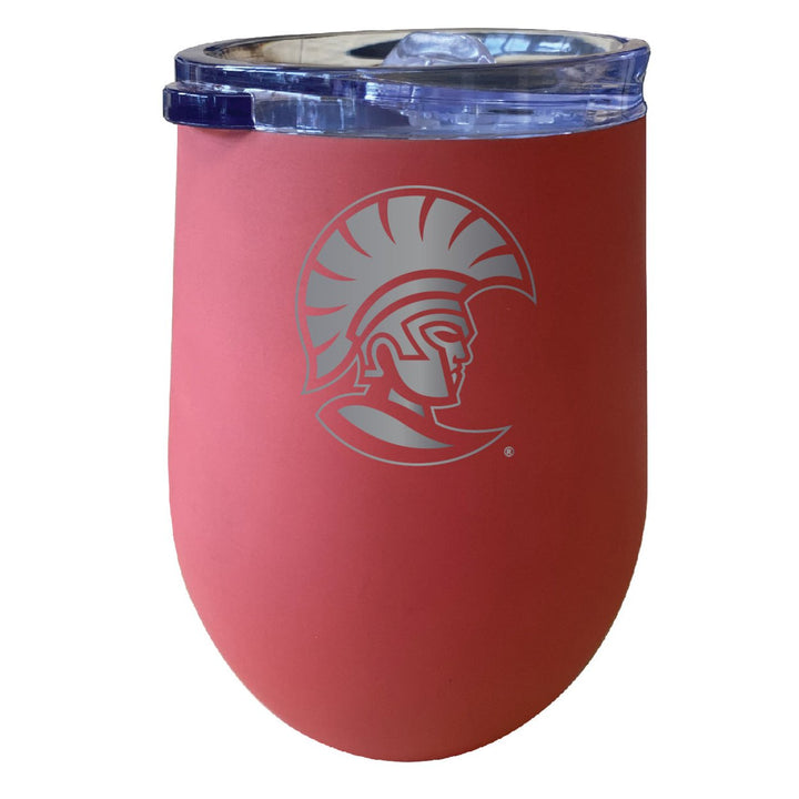 University of Tampa Spartans NCAA Laser-Etched Wine Tumbler - 12oz Stainless Steel Insulated Cup Image 1