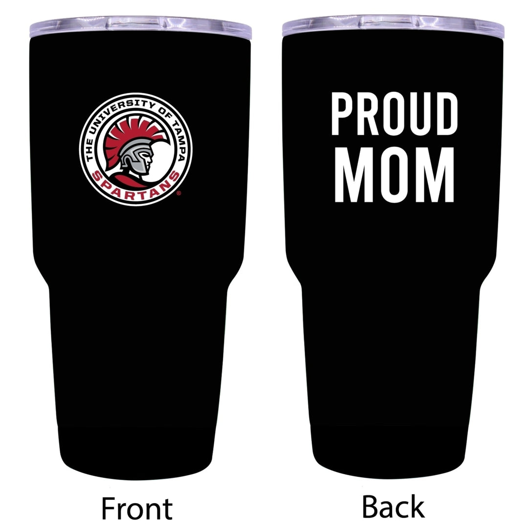 University of Tampa Spartans Proud Mom 24 oz Insulated Stainless Steel Tumblers Choose Your Color. Image 1