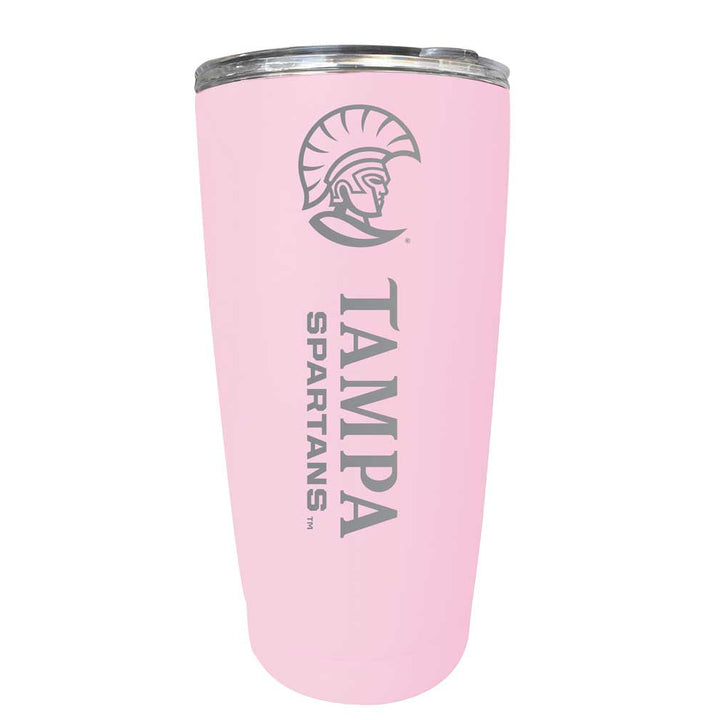 University of Tampa Spartans Etched 16 oz Stainless Steel Tumbler (Gray) Image 2