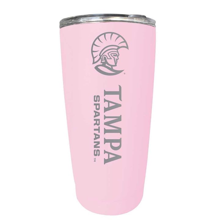 University of Tampa Spartans Etched 16 oz Stainless Steel Tumbler (Gray) Image 1