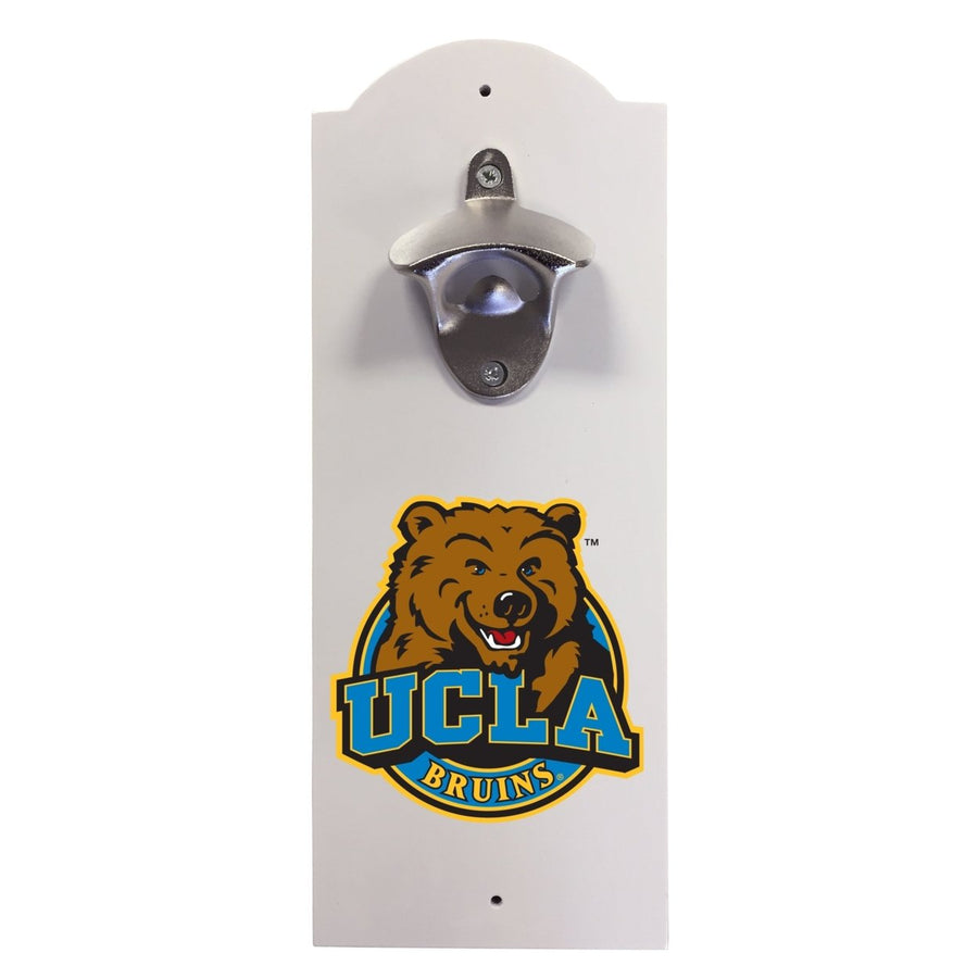 UCLA Bruins Wall-Mounted Bottle Opener  Sturdy Metal with Decorative Wood Base for Home Bars, Rec Rooms and Fan Caves Image 1