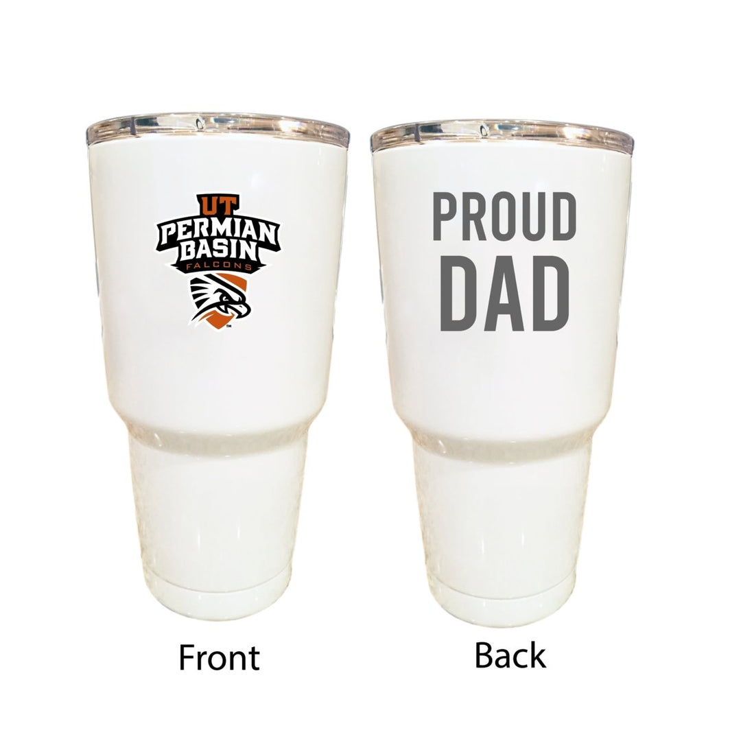 University of Texas of the Permian Basin Proud Dad 24 oz Insulated Stainless Steel Tumblers Choose Your Color. Image 1