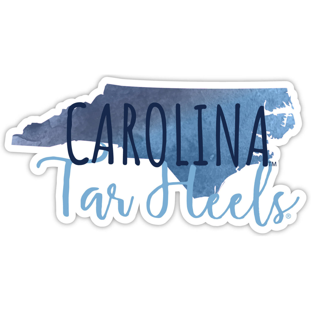 UNC Tar Heels 2-Inch on one of its sides Watercolor Design NCAA Durable School Spirit Vinyl Decal Sticker Image 1