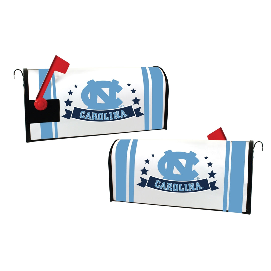 UNC Tar Heels NCAA Officially Licensed Mailbox Cover Logo and Stripe Design Image 1