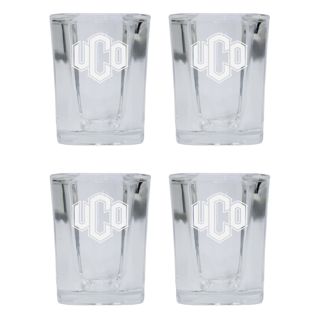 University of Central Oklahoma Bronchos NCAA Collectors Edition 2oz Square Shot Glass - Laser Etched Logo 4-Pack Image 1