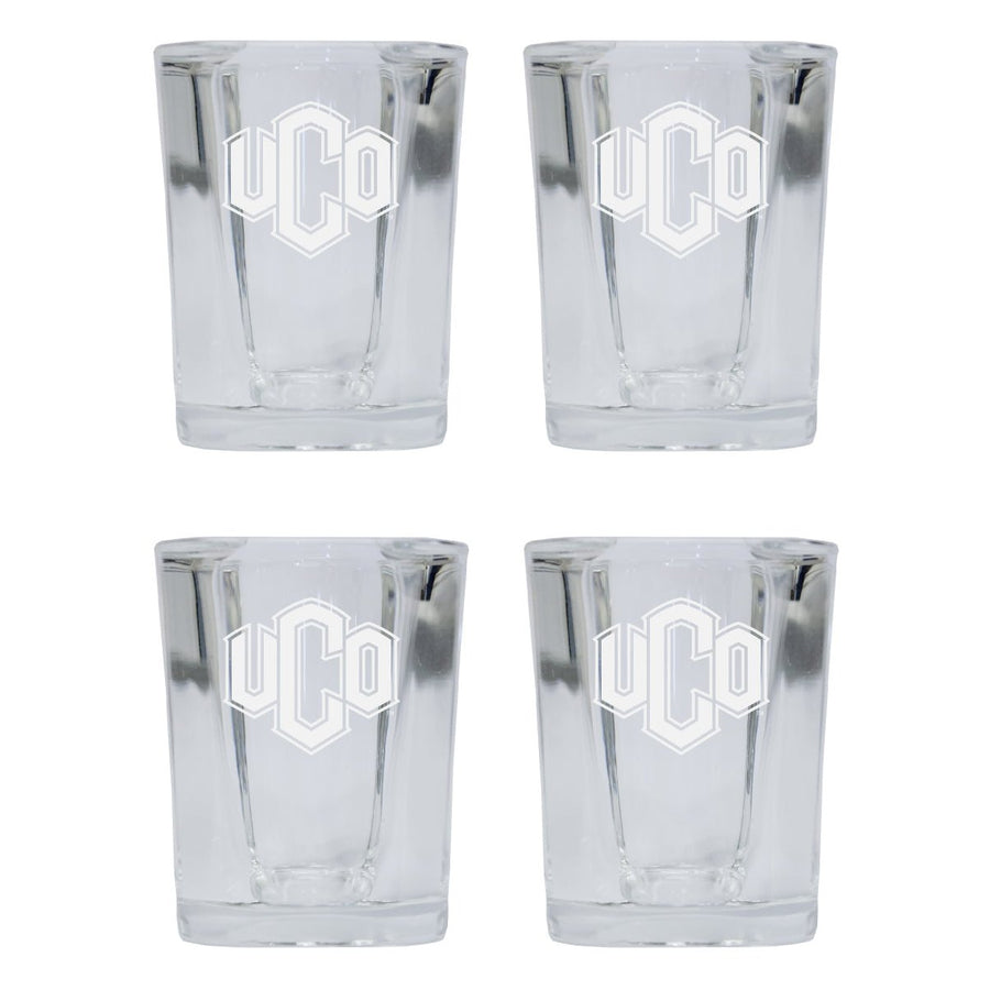 University of Central Oklahoma Bronchos NCAA Collectors Edition 2oz Square Shot Glass - Laser Etched Logo 4-Pack Image 1