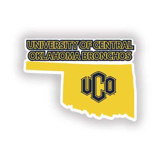 University of Central Oklahoma Bronchos 4-Inch State Shape NCAA Vinyl Decal Sticker for Fans, Students, and Alumni Image 1