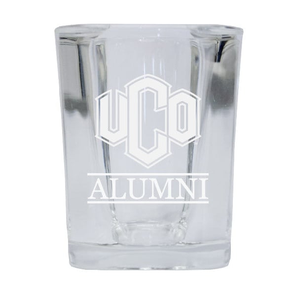 NCAA University of Central Oklahoma Bronchos Alumni 2oz Laser Etched Square Shot Glass Image 1