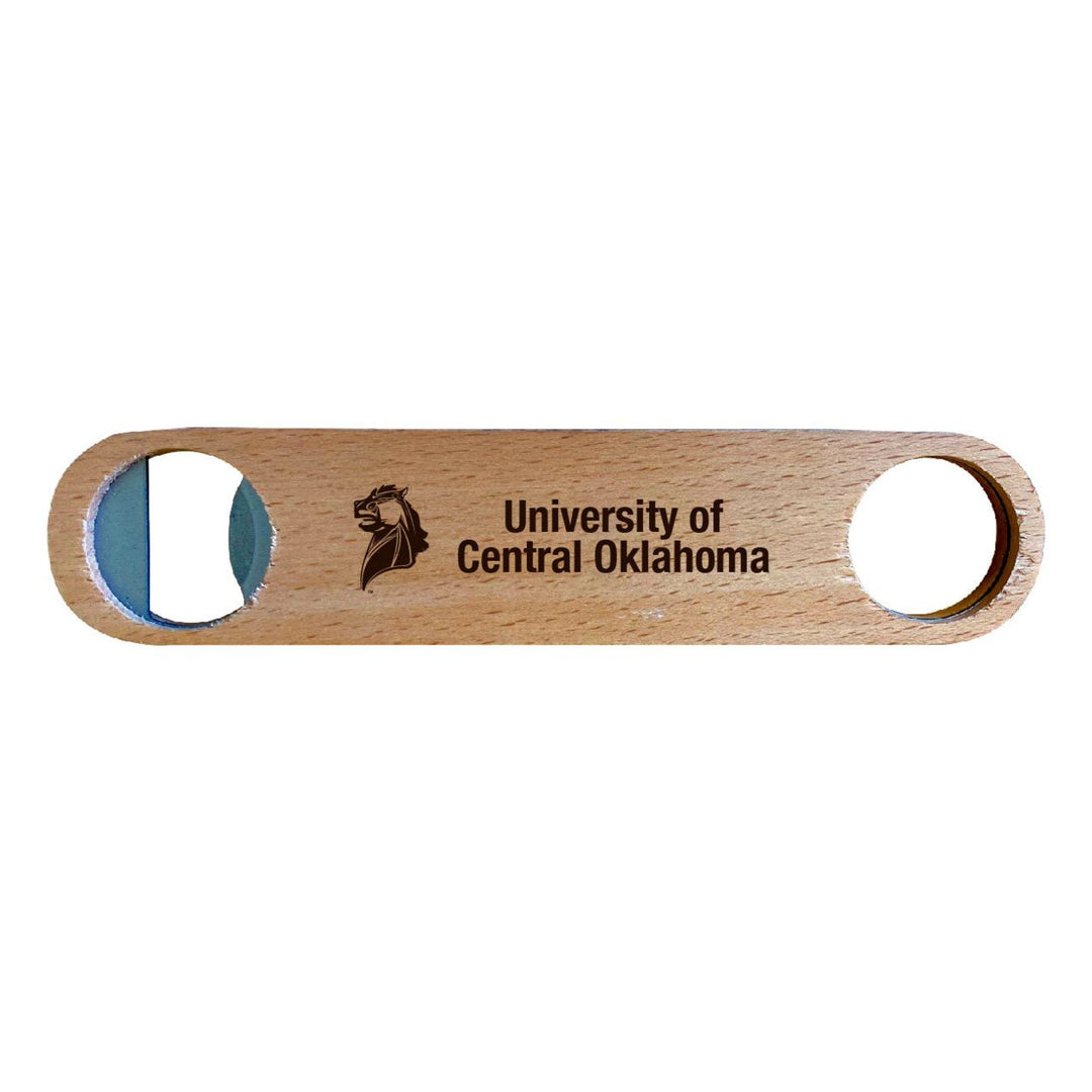 University of Central Oklahoma Bronchos NCAA Elegant Laser-Etched Wooden Bottle Opener - Collegiate Bar Accessory Image 1