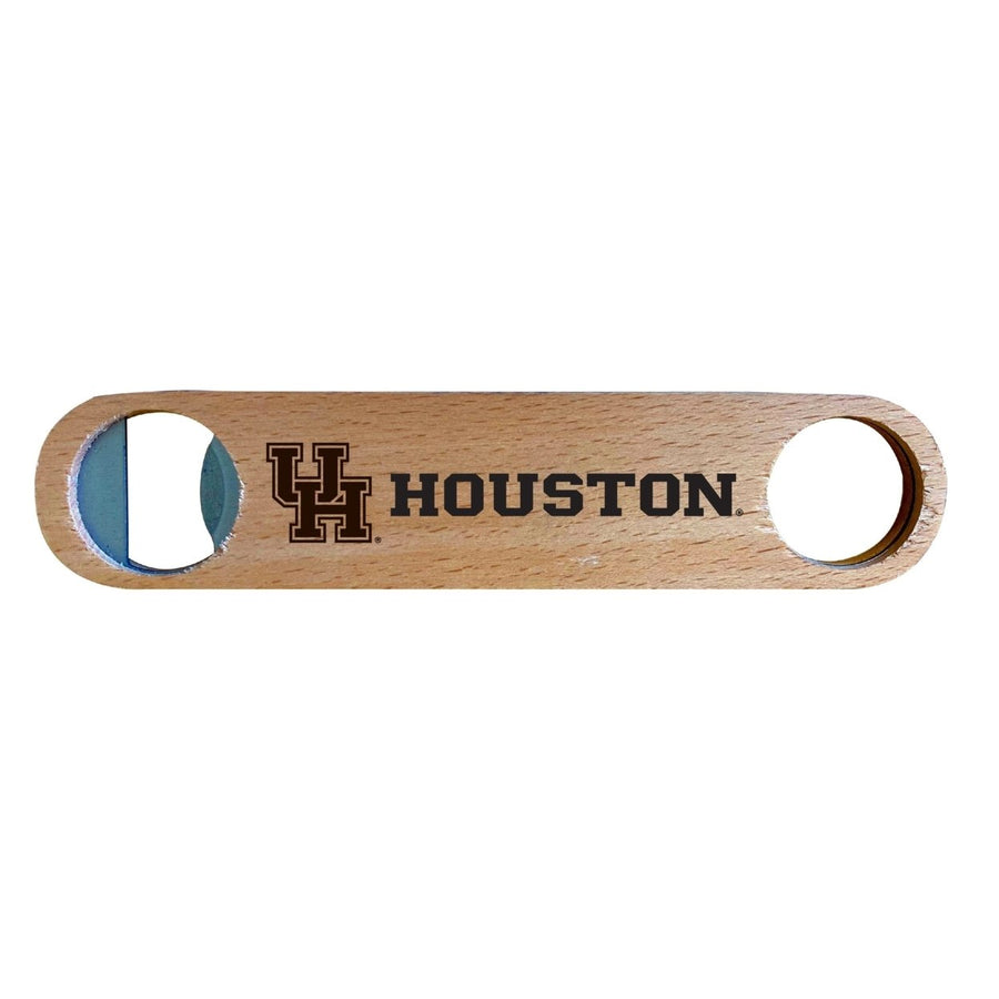 University of Houston NCAA Elegant Laser-Etched Wooden Bottle Opener - Collegiate Bar Accessory Image 1