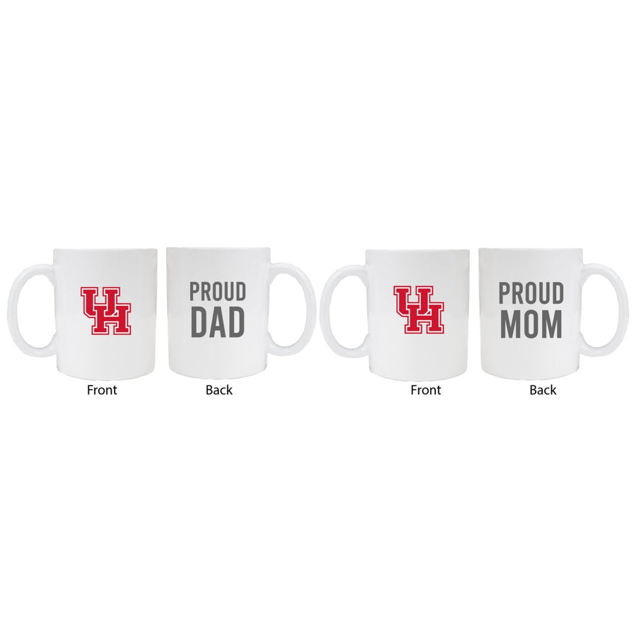 University of Houston Proud Mom And Dad White Ceramic Coffee Mug 2 pack (White) Image 1