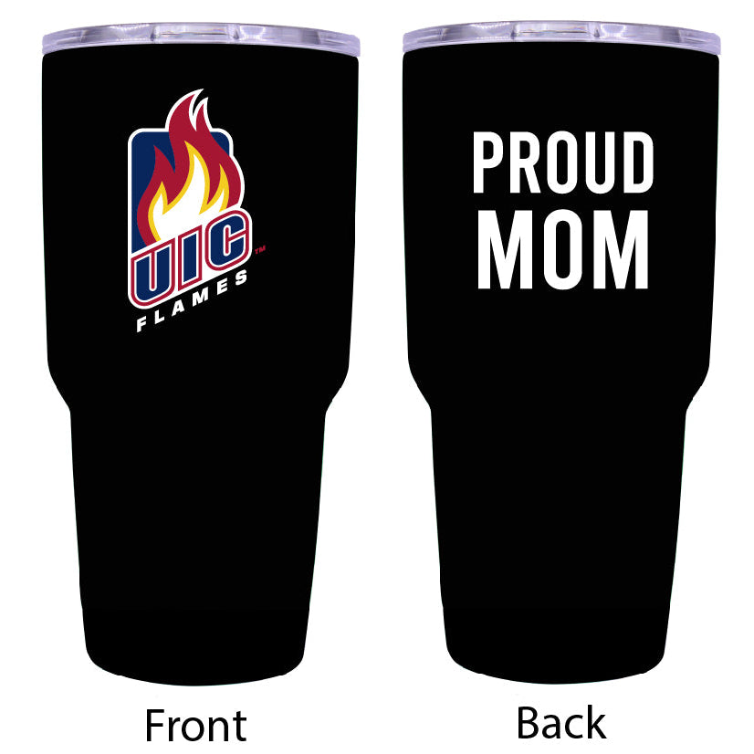 University of Illinois at Chicago Proud Mom 24 oz Insulated Stainless Steel Tumbler - Black Image 1