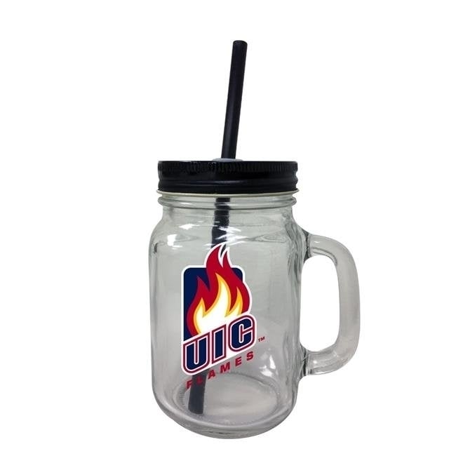 University of Illinois at Chicago Mason Jar Glass Image 1