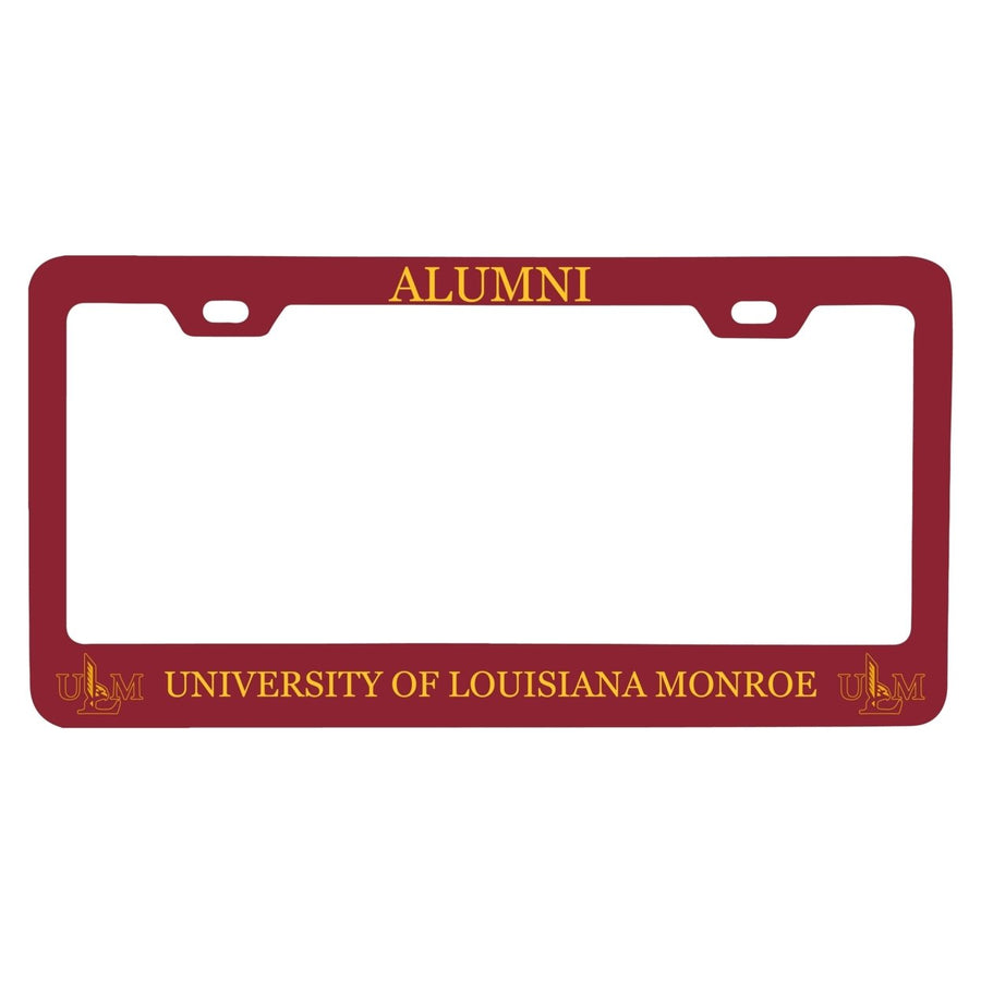 NCAA University of Louisiana Monroe Alumni License Plate Frame - Colorful Heavy Gauge Metal, Officially Licensed Image 1