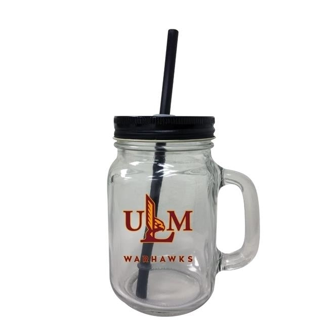 University of Louisiana Monroe Mason Jar Glass Image 1