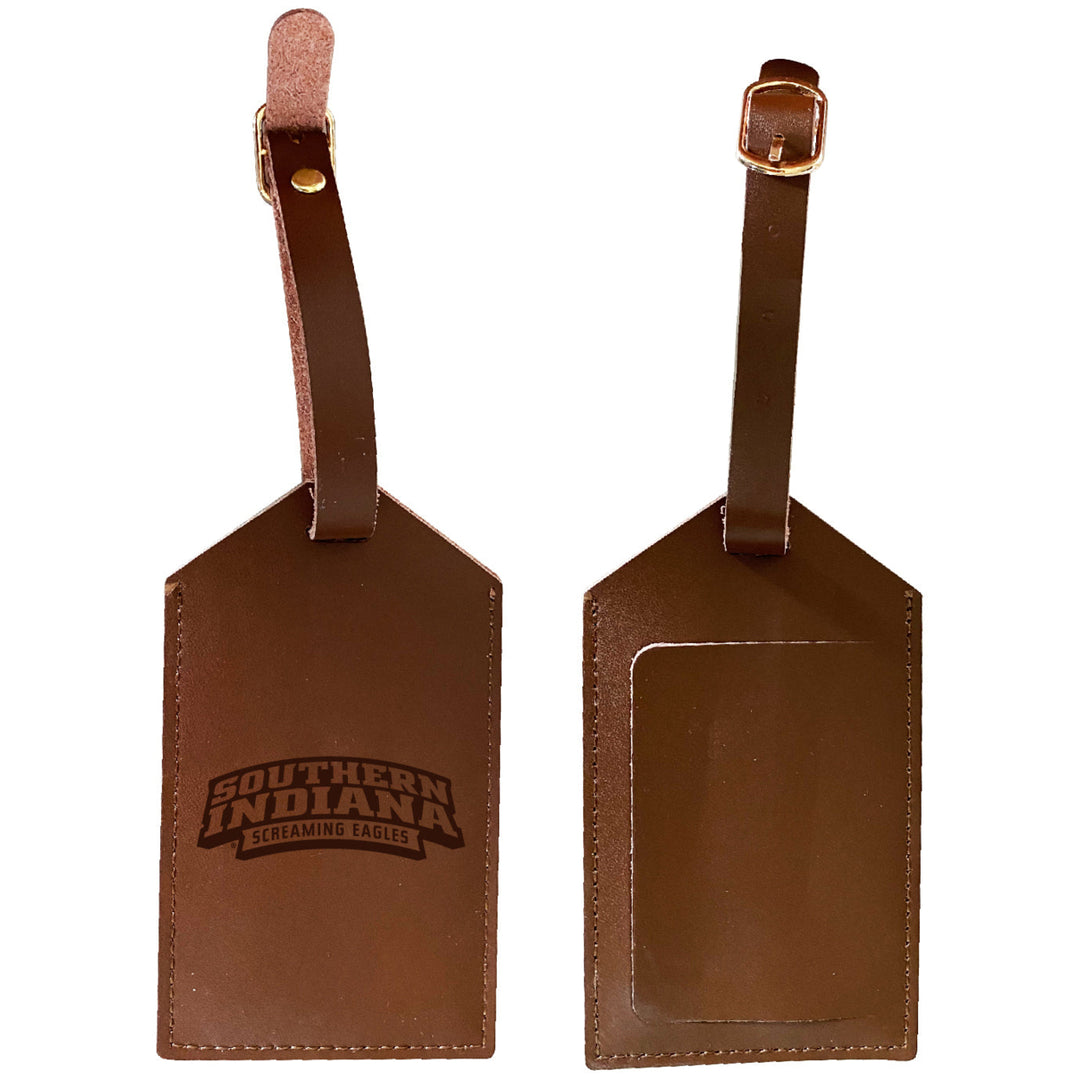 Elegant University of Southern Indiana NCAA Leather Luggage Tag with Engraved Logo Image 1