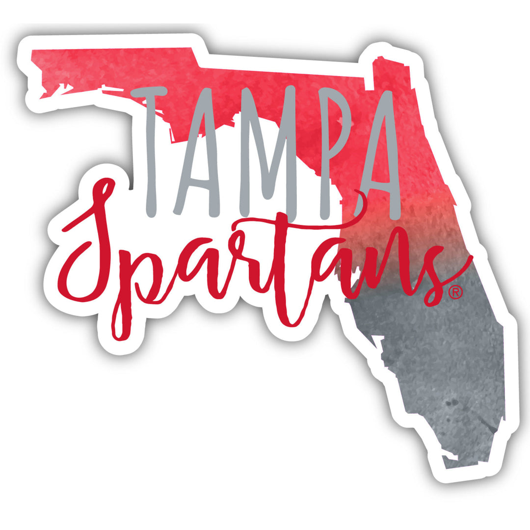 University of Tampa Spartans 2-Inch on one of its sides Watercolor Design NCAA Durable School Spirit Vinyl Decal Sticker Image 1