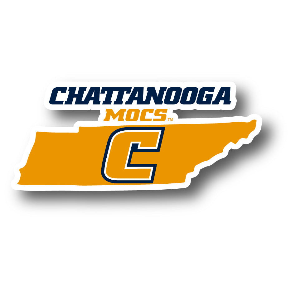 University of Tennessee at Chattanooga 4-Inch State Shape NCAA Vinyl Decal Sticker for Fans, Students, and Alumni Image 1