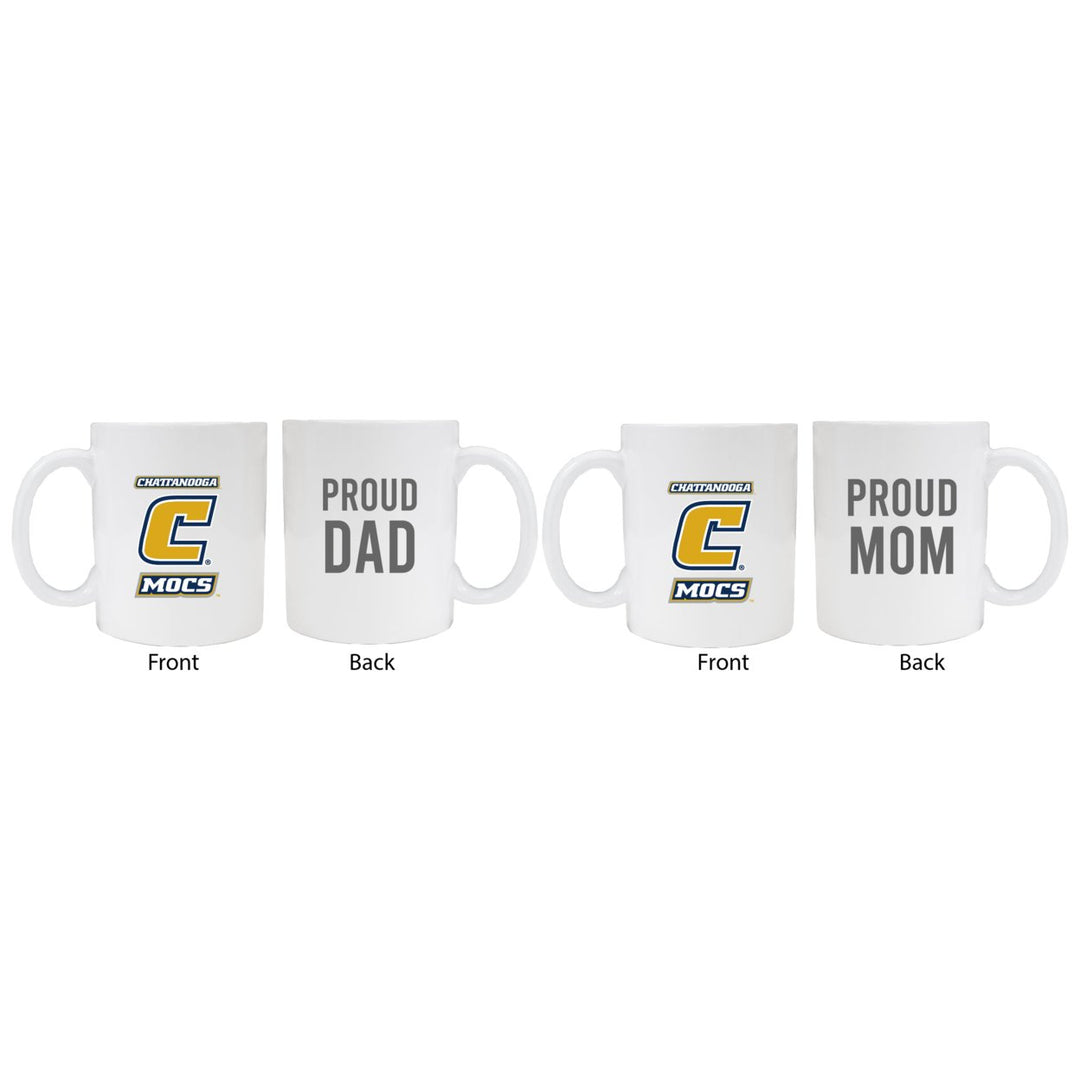 University of Tennessee at Chattanooga Proud Mom And Dad White Ceramic Coffee Mug 2 pack (White) Image 1