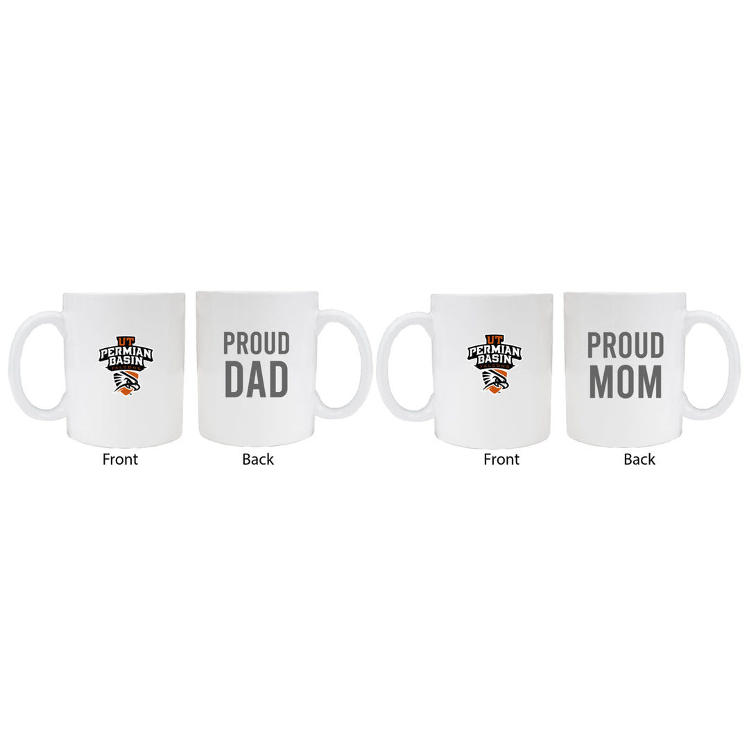 University of Texas of the Permian Basin Proud Mom And Dad White Ceramic Coffee Mug 2 pack (White) Image 1