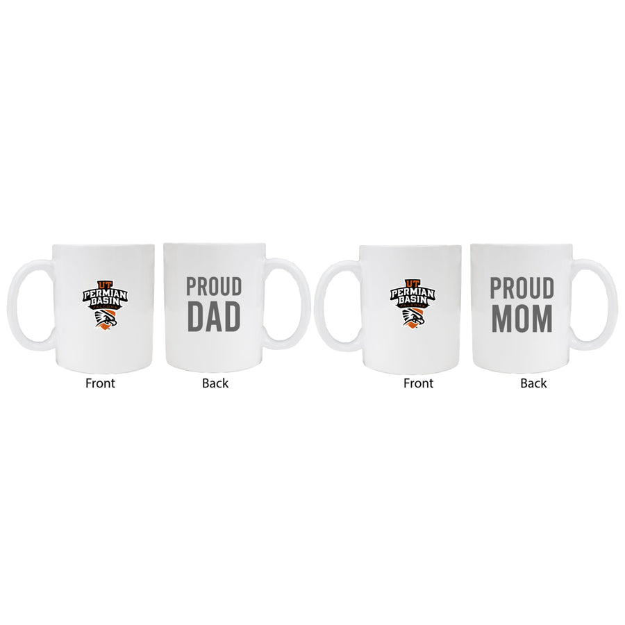 University of Texas of the Permian Basin Proud Mom And Dad White Ceramic Coffee Mug 2 pack (White) Image 1