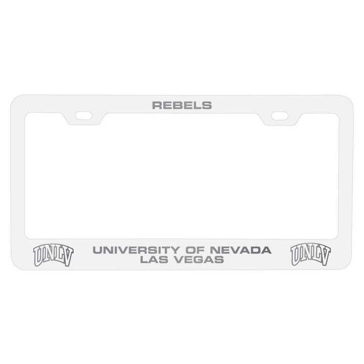 UNLV Rebels NCAA Laser-Engraved Metal License Plate Frame - Choose Black or White Color Image 1