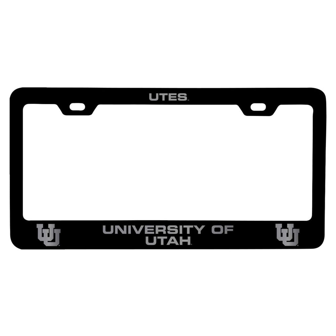 Utah Utes NCAA Laser-Engraved Metal License Plate Frame - Choose Black or White Color Image 1