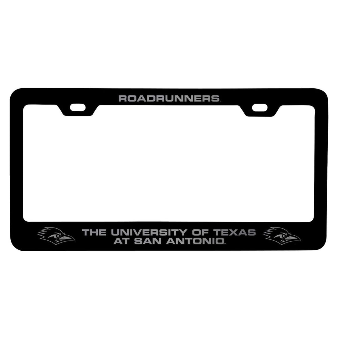 UTSA Road Runners NCAA Laser-Engraved Metal License Plate Frame - Choose Black or White Color Image 1