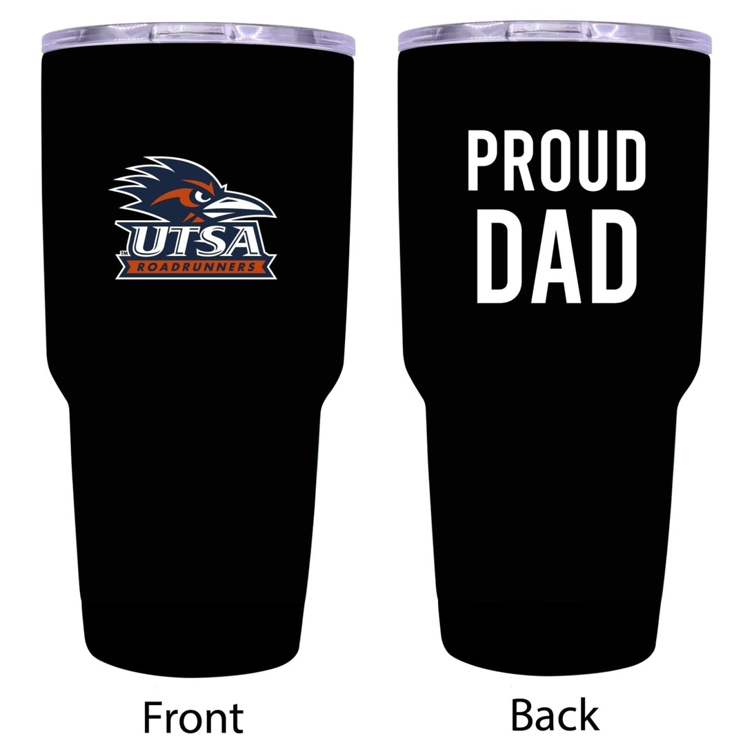 UTSA Road Runners Proud Dad 24 oz Insulated Stainless Steel Tumblers Choose Your Color. Image 1